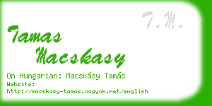 tamas macskasy business card